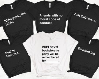 Personalized Funny Bachelorette Party Shirts | Card Game Bachelorette Tshirts | Bride Shirt | Bridesmaid Shirt | Matching Group Party Shirts