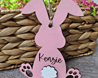 Personalized Bunny Easter Basket Tag | Custom Easter Bunny Name Tags | Cute Bunny Tag for Kids Easter Basket | Easter Place Cards