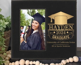 Class of 2024 Graduation Gifts | Graduation Frame for High School or College Graduation | Personalized Engraved Picture Frame | 4x6 Photo