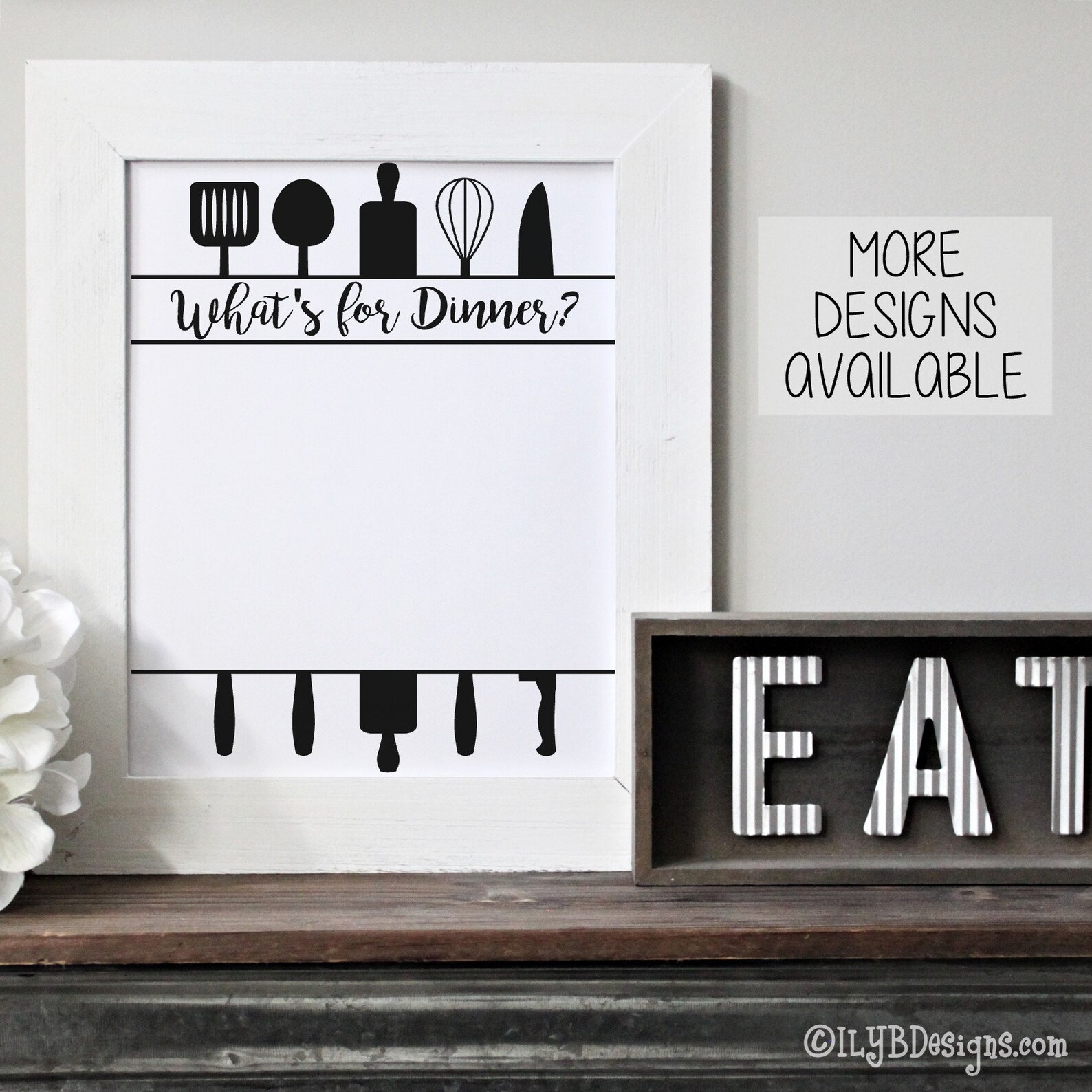 Weekly Menu Board PRINTABLE Dry Erase Menu Menu Planner - Etsy