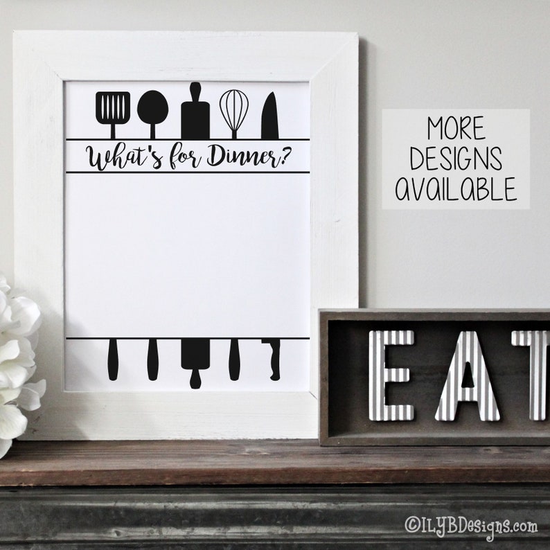 Weekly Menu Board PRINTABLE Dry Erase Menu Menu Planner - Etsy