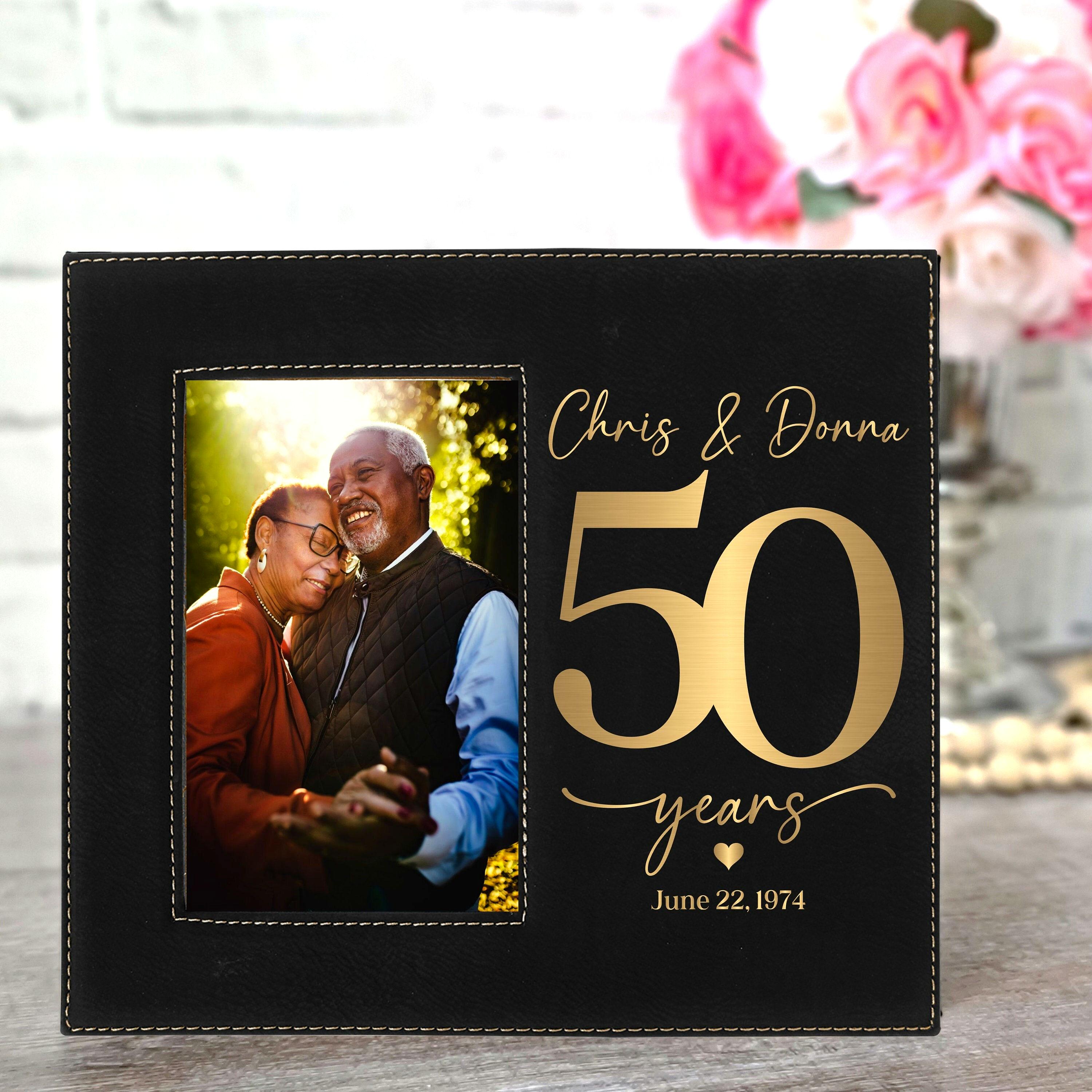 50th Anniversary Picture Frame | Personalized 50th Wedding Anniversary Gift  for Parents | Golden Anniversary Present | Laser Engraved Gifts - Etsy, image size:3000x3000