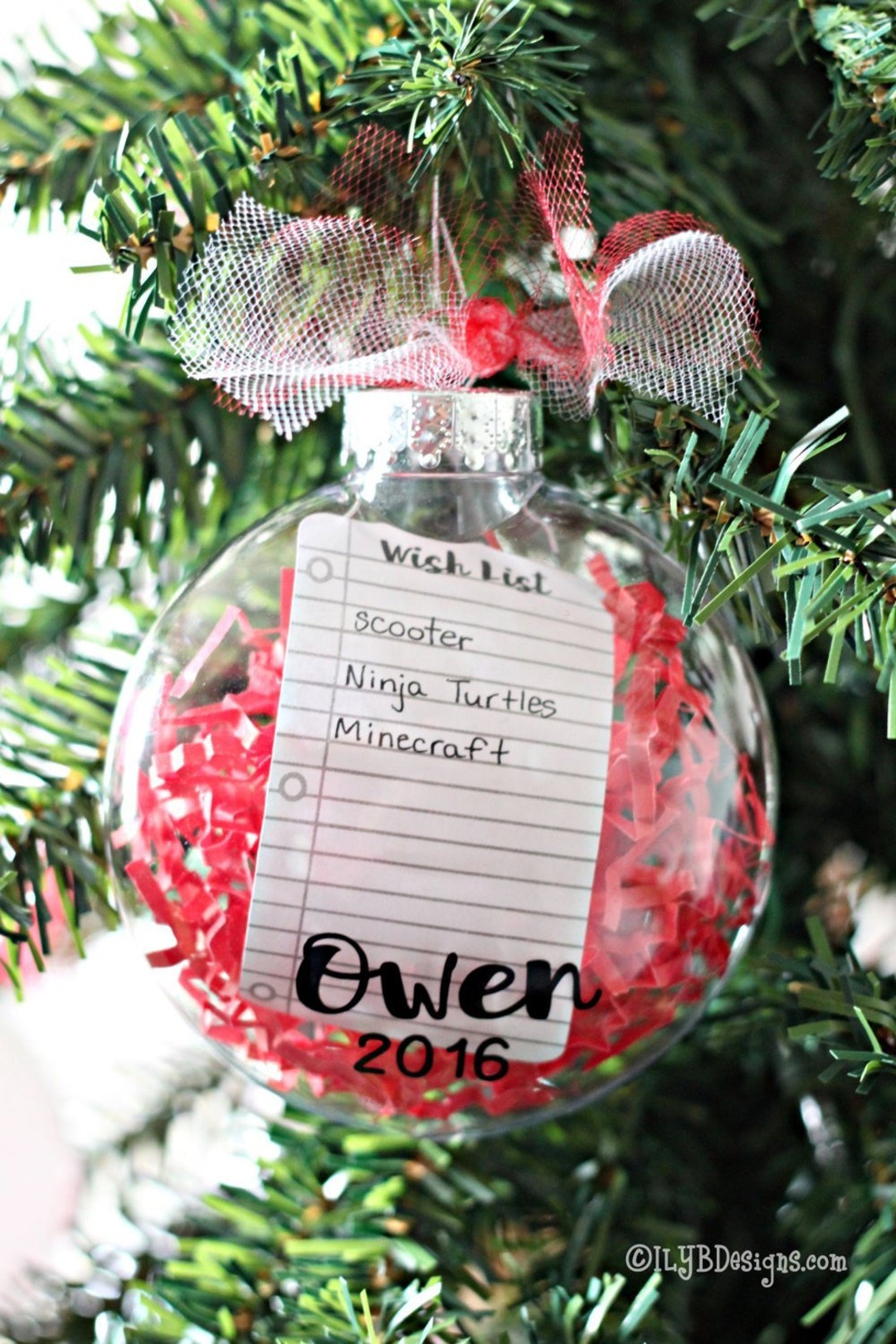 Personalized Christmas Ornament Christmas Wish List Ornament Etsy