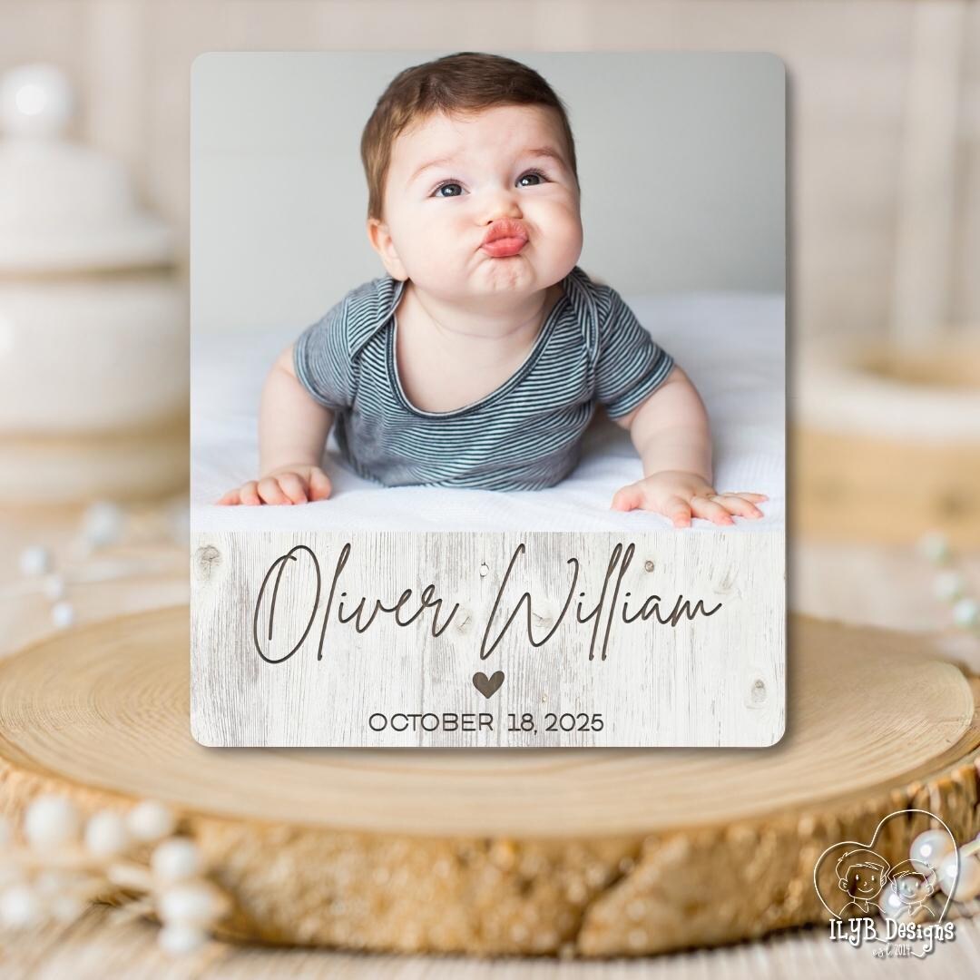 Custom Baby Name Photo Board | Newborn Name Plaque | Personalized Baby ...