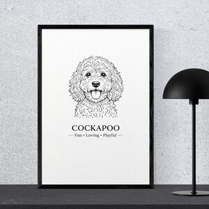Cockapoo Line Art Print – Minimalistisk present till hundälskare