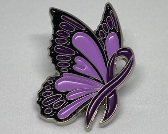 Fibromyalgia awareness, fibromyalgia pin, fibromyalgia warrior, chronic pain, purple ribbon, spoonie.