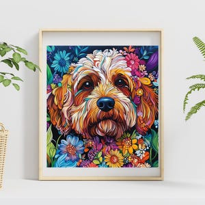 Cockapoo print,  cockapoo wall art,  fun dog print,  cockapoo gift,  dog gift ideas,  cute cockapoo wall art – playful dog print