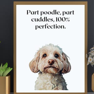 Cockapoo print,  cockapoo wall art,  fun dog print,  cockapoo gift,  dog gift ideas,  cute cockapoo wall art – playful dog print