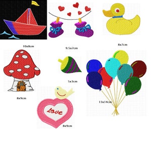 7 embroidery patterns children motives immediately download instant download