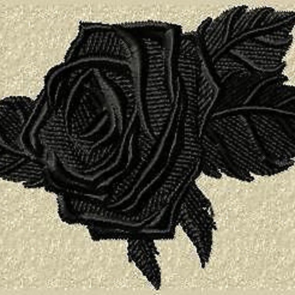 Schwarze Rose (freie Farbwahl) sehr edel Aufnäher/Aufbügler