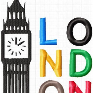 London embroidery file 18x13cm instant download