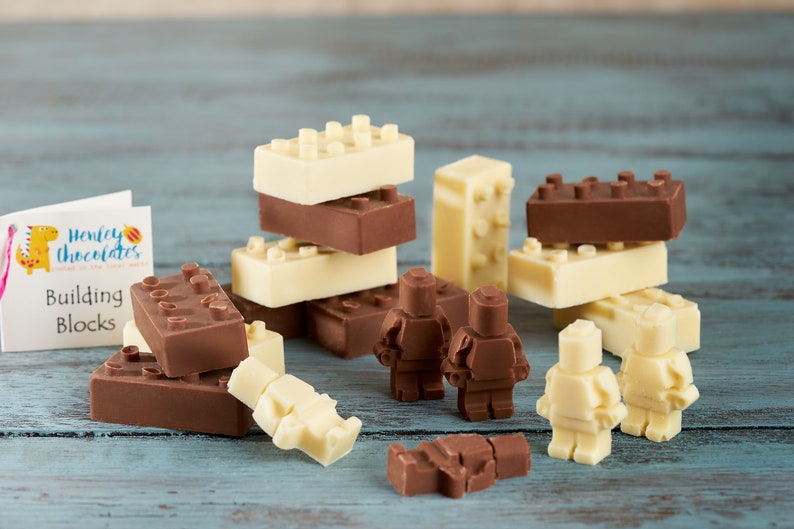Handmade Chocolate Building Blocks and Little People in Etsy UK