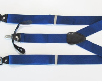 Combination  Suspender / Braces   Set Wear Pant Buttons Or Clips All Provided Royal Blue In Color