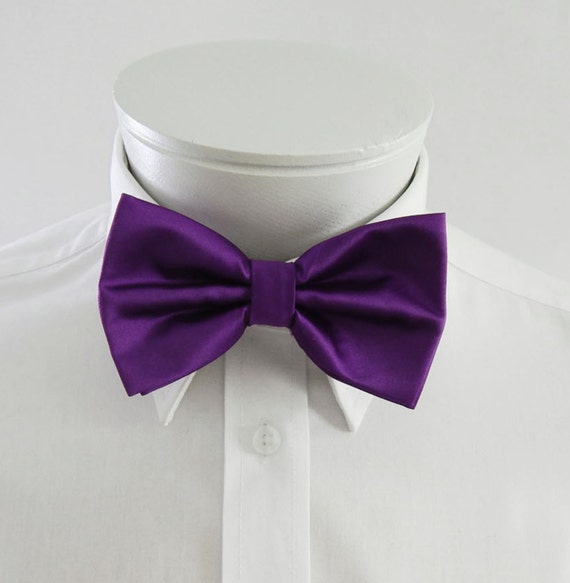 Mens Bowtie Medium Royal Purple Solid Pre Tied Bow Tie Neck | Etsy