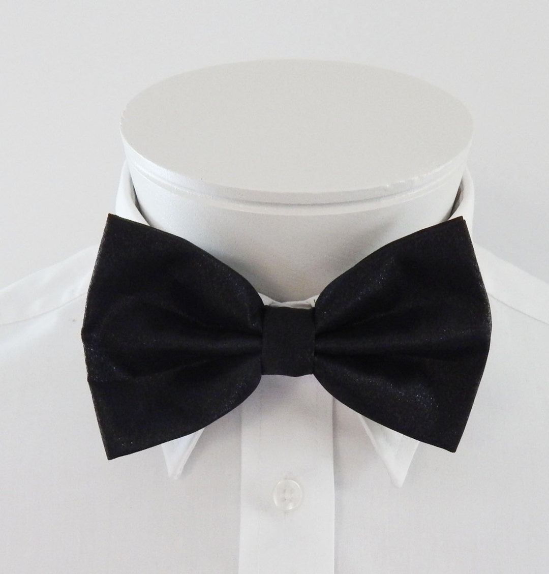 Mens Bowties Lame Extra Fancy Black Lame Fabric Adjustable Pre - Etsy