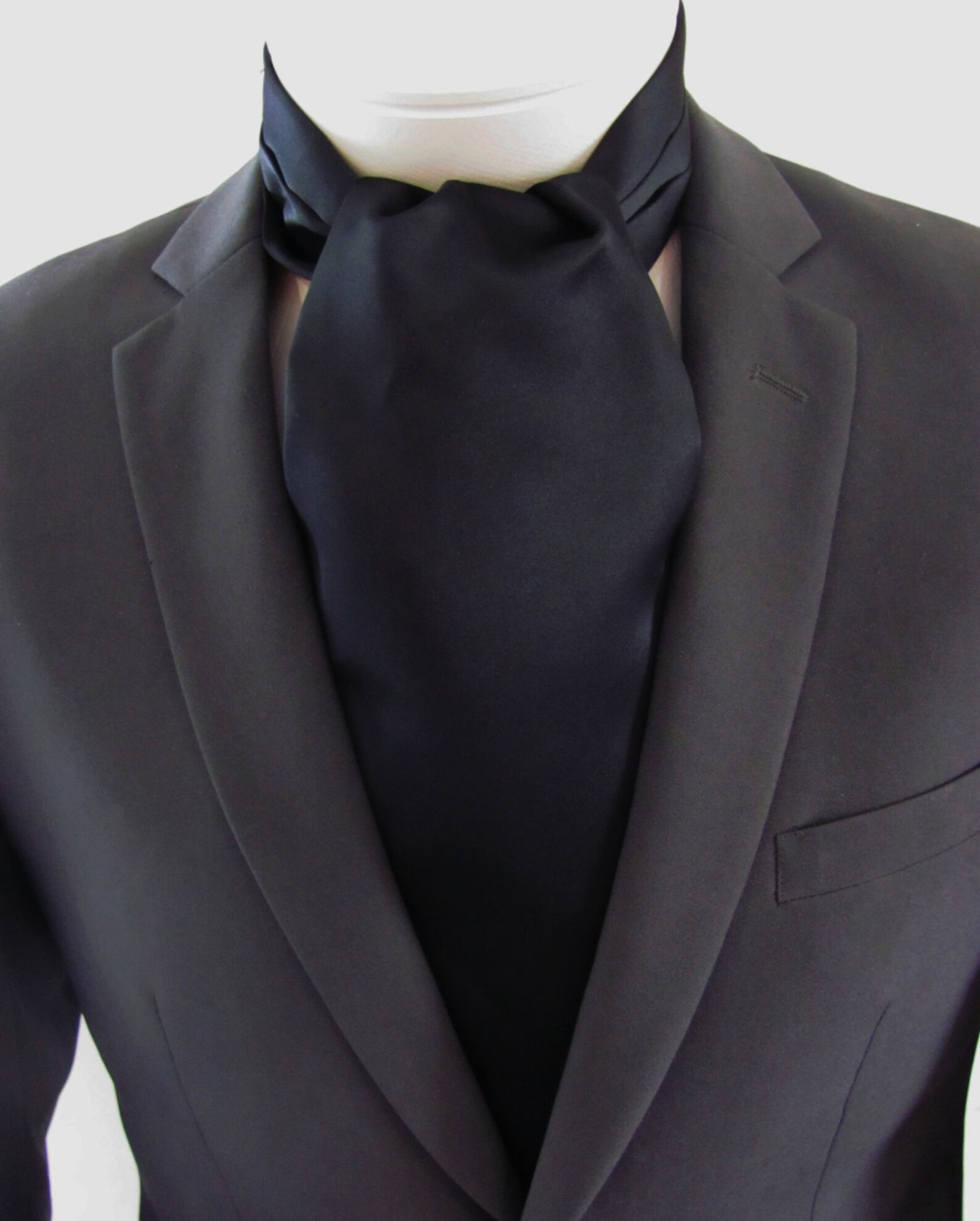 Mens Ascot Black Formal Self Tie Mens Formal Ascot Etsy