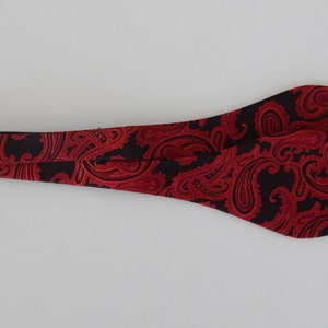 Mens Bow Tie Red Paisley On Black Adjustable Neck Self Tie Bow Tie image 4