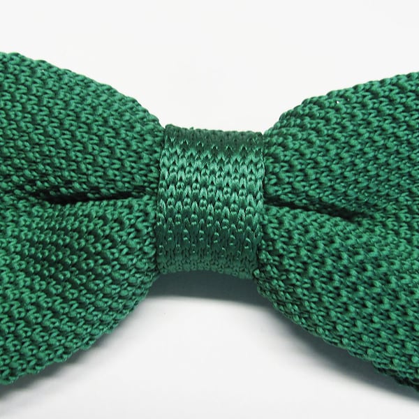 Kelly Green  Premium Fine Knit Mens Bowtie Adjustable Banded Neck Pre Tied Bow Tie