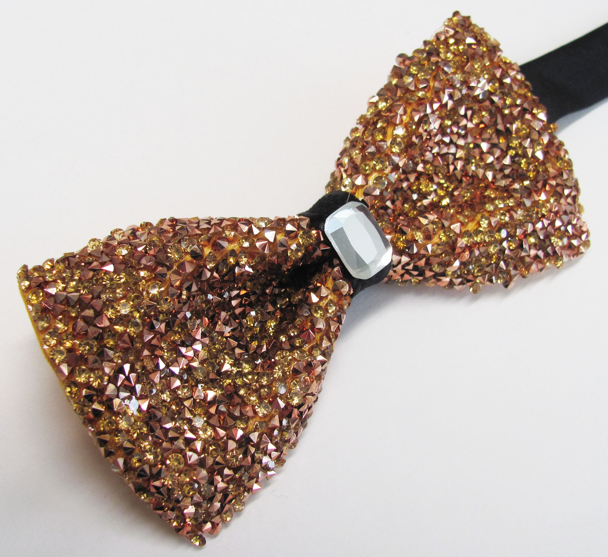 Mens Gold And Copper Sequins Bow Tie With Adjustable PreTied Etsy