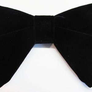 Black Velvet Tom Ford Inspired With Free Pocket Square  Tear drop Butterfly Large Pretied Bow Tie