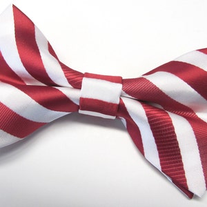 Red And White Stripe Design PreTied Bow Tie image 4