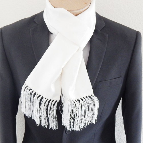 Mens Scarf White Smooth Mens Fashion Scarf Etsy