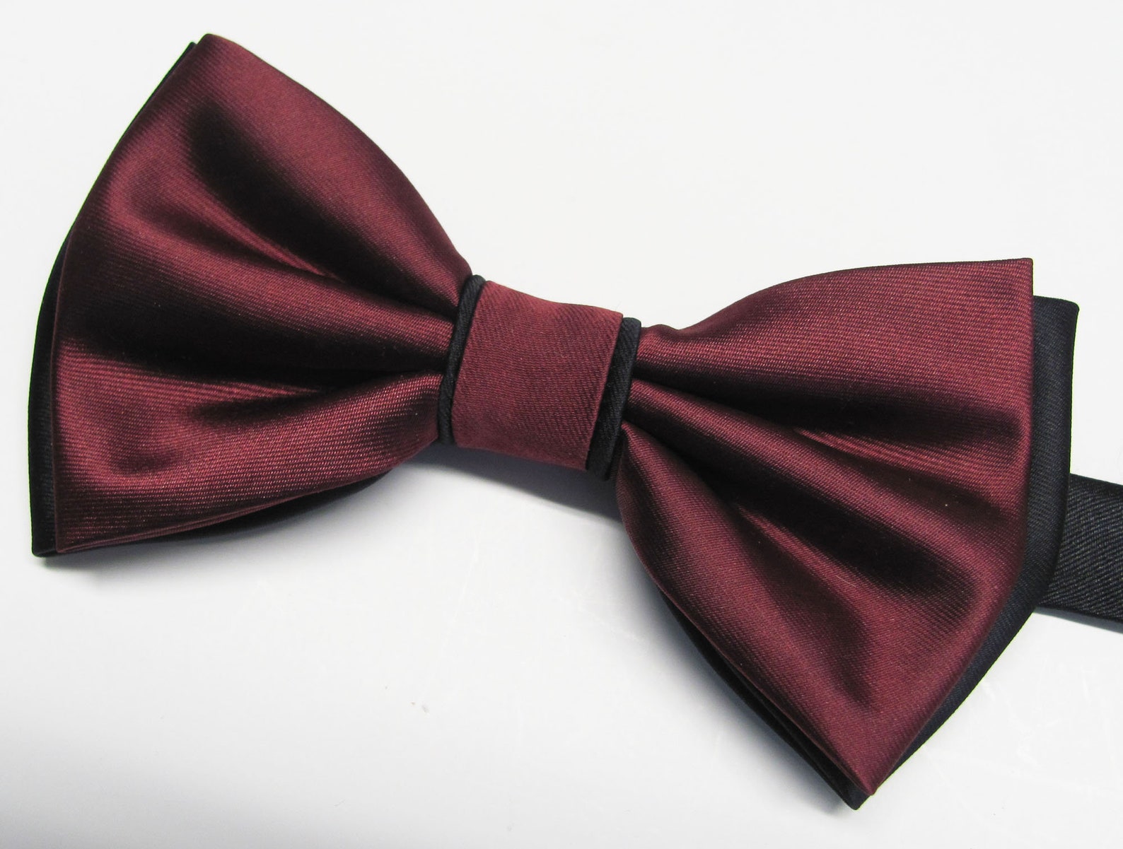 Mens Bow Tie Extra Fancy Two Colors Burgundy and Black - Etsy