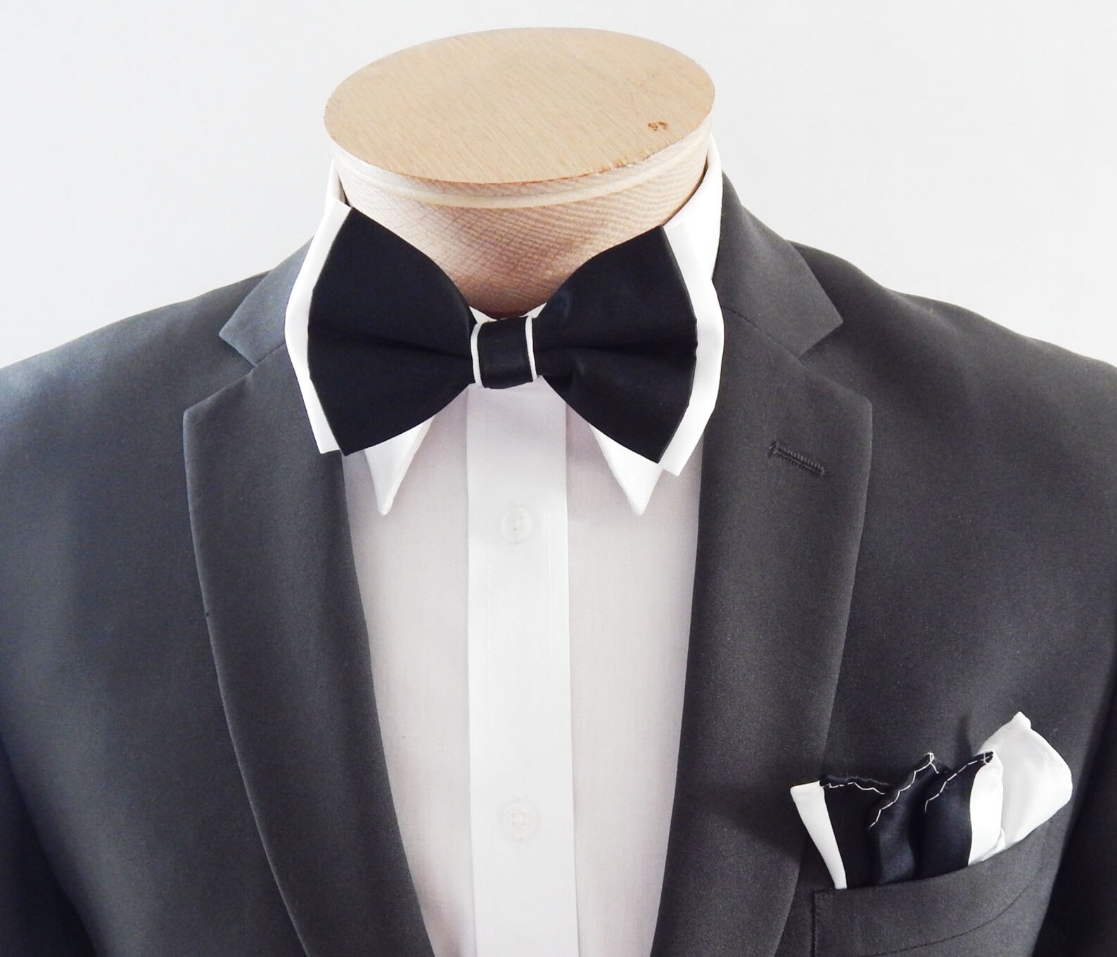 Mens Bowtie Extra Fancy Two Colored Fabric Adjustable Bow Tie Etsy