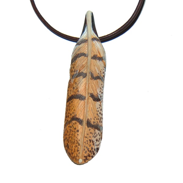 Barn owl collar pluma colgante original madera tallada lechuza mano tallada amante de la naturaleza del arte de naturaleza collar pájaro de talla de la madera de la pluma de buho