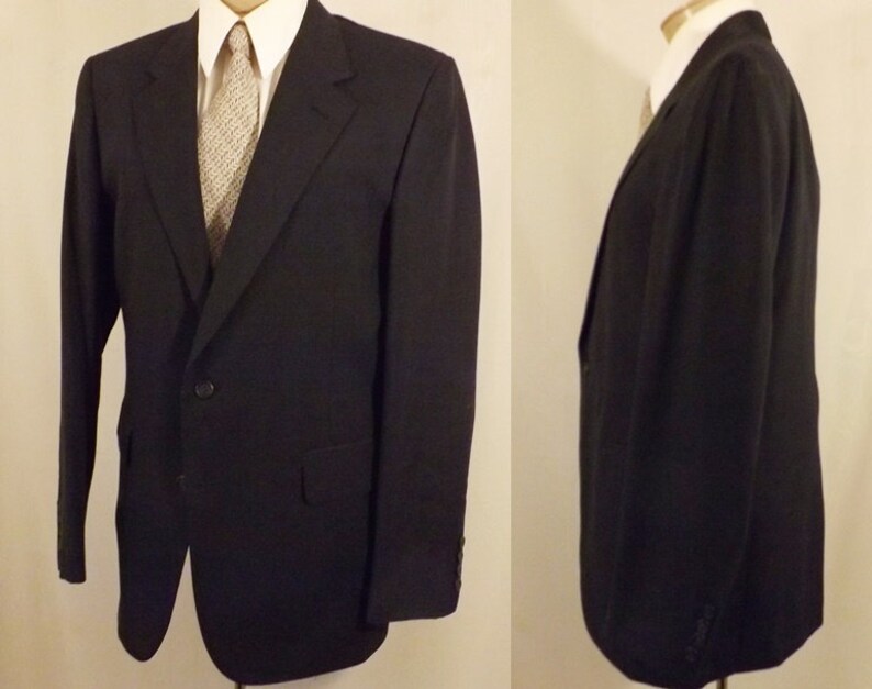70/'s Cricketeer Men/'s Black Sport Coat