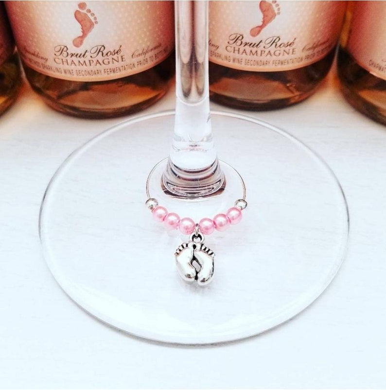 Baby Shower Party Favors Baby Feet Mini Champagne Bottle Tags Custom Colors Baby Shower Gifts Personalized Color Baby Shower baby pink