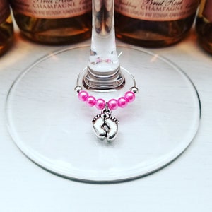 Baby Shower Party Favors Baby Feet Mini Champagne Bottle Tags Custom Colors Baby Shower Gifts Personalized Color Baby Shower pink