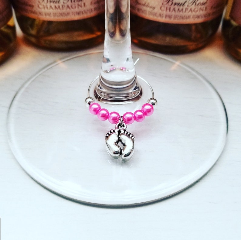 Baby Shower Party Favors Baby Feet Mini Champagne Bottle Tags Custom Colors Baby Shower Gifts Personalized Color Baby Shower pink