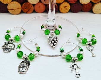 WINE GLASS CHARMS | Housewarming Hostess Gift for Wine Lover | Wine Gifts for Women | Wine Party Wine Accessories