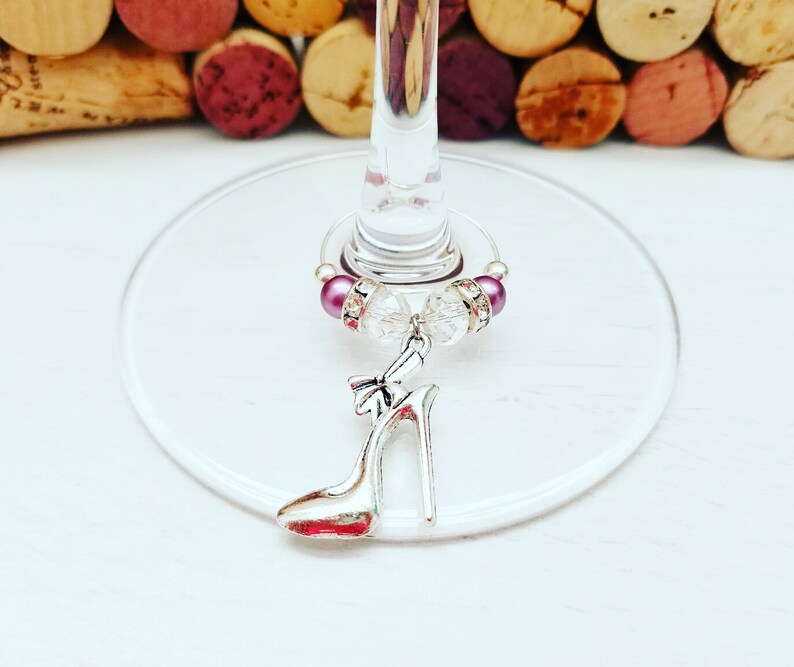 Wine Charm Favors Shoe Wine Glass Charms Set of 4 Wine Etsy