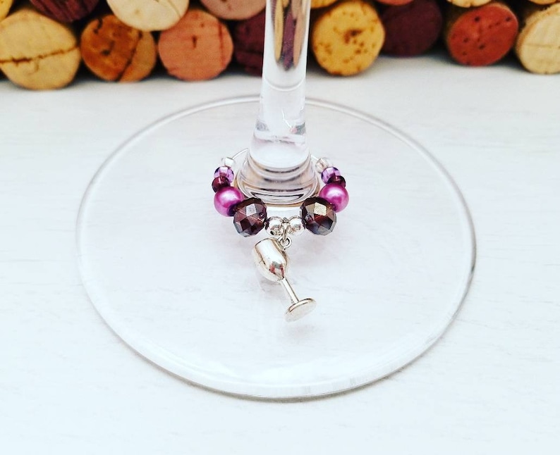 WINE GLASS CHARMS Bridal Shower Wine Charm Favors Wine Etsy