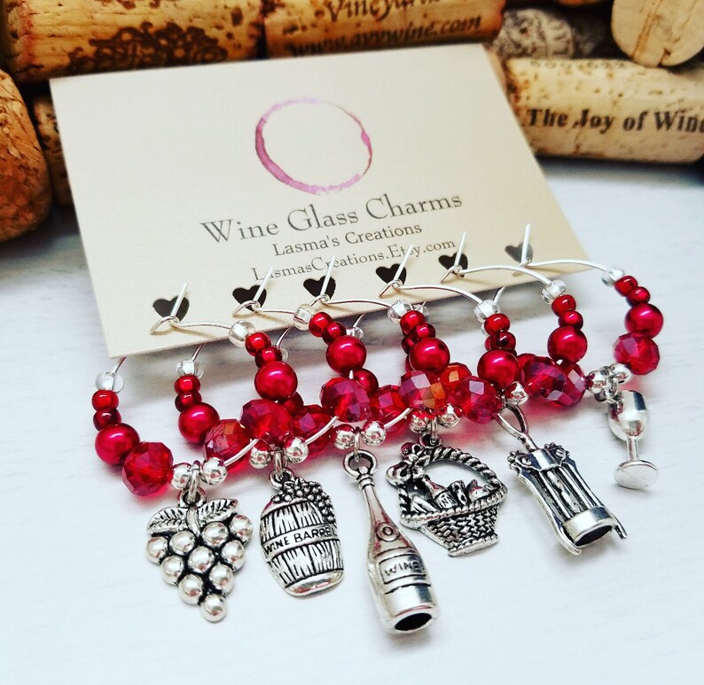 Gift for Wine Lovers WINE GLASS CHARMS New Home Etsy