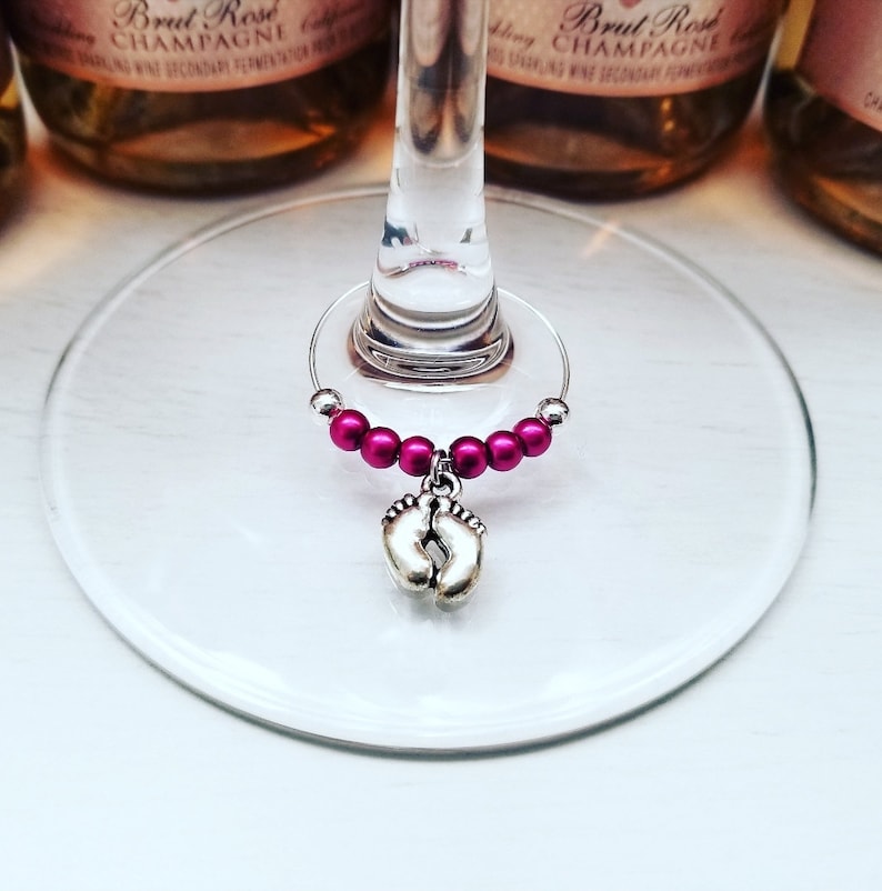 Baby Shower Party Favors Baby Feet Mini Champagne Bottle Tags Custom Colors Baby Shower Gifts Personalized Color Baby Shower hot pink