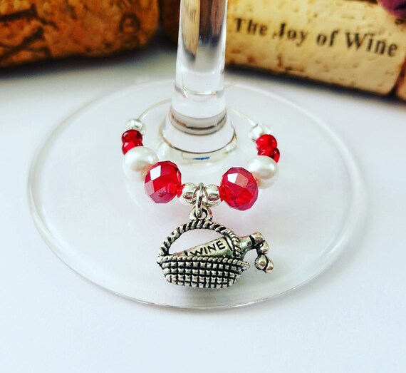 Items similar to Wine Lover Gift, Wine Charms, Wine Glass Markers