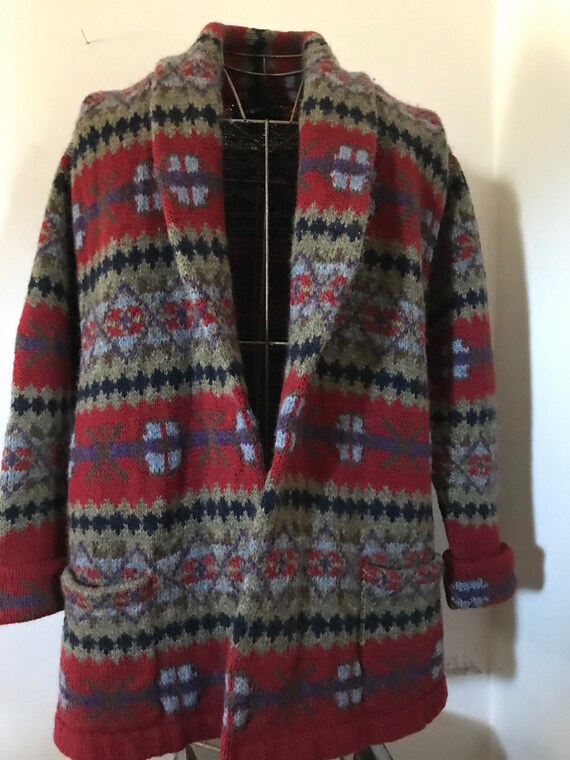 Ralph Lauren Sweater Coat Hand knit Wool Fair isl… - image 10