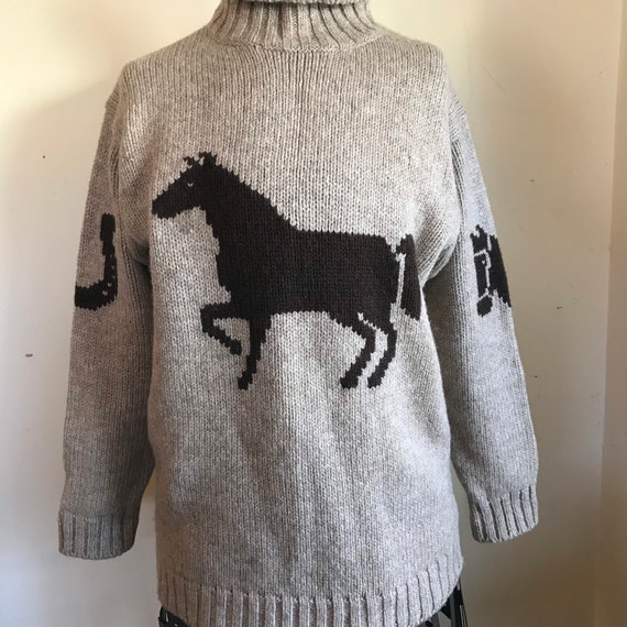 Ralph Lauren Hand knit Sweater Equestrian Horse S… - image 9