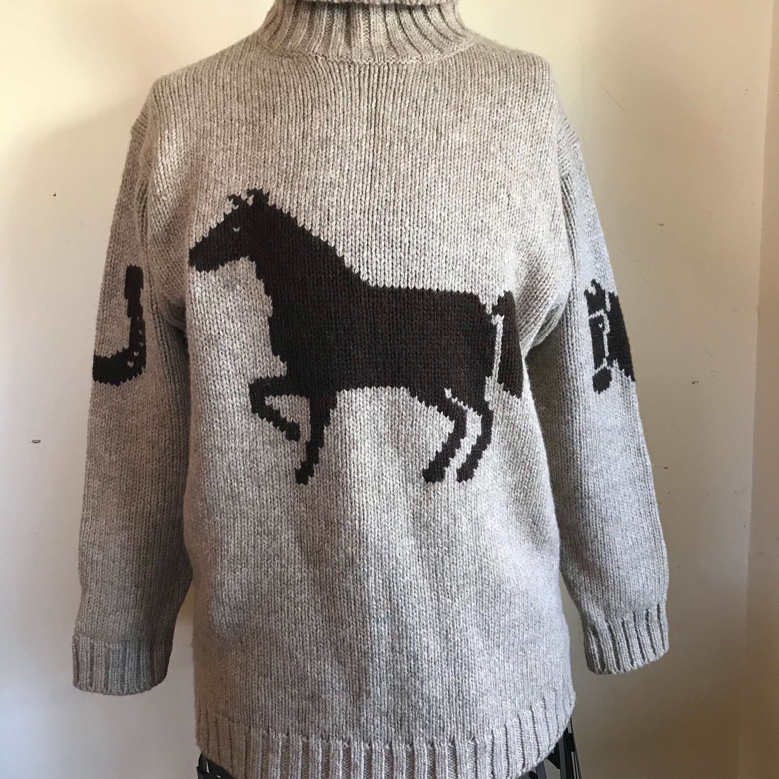 Ralph Lauren Hand Knit Sweater Equestrian Horse Sweater 1980s - Etsy