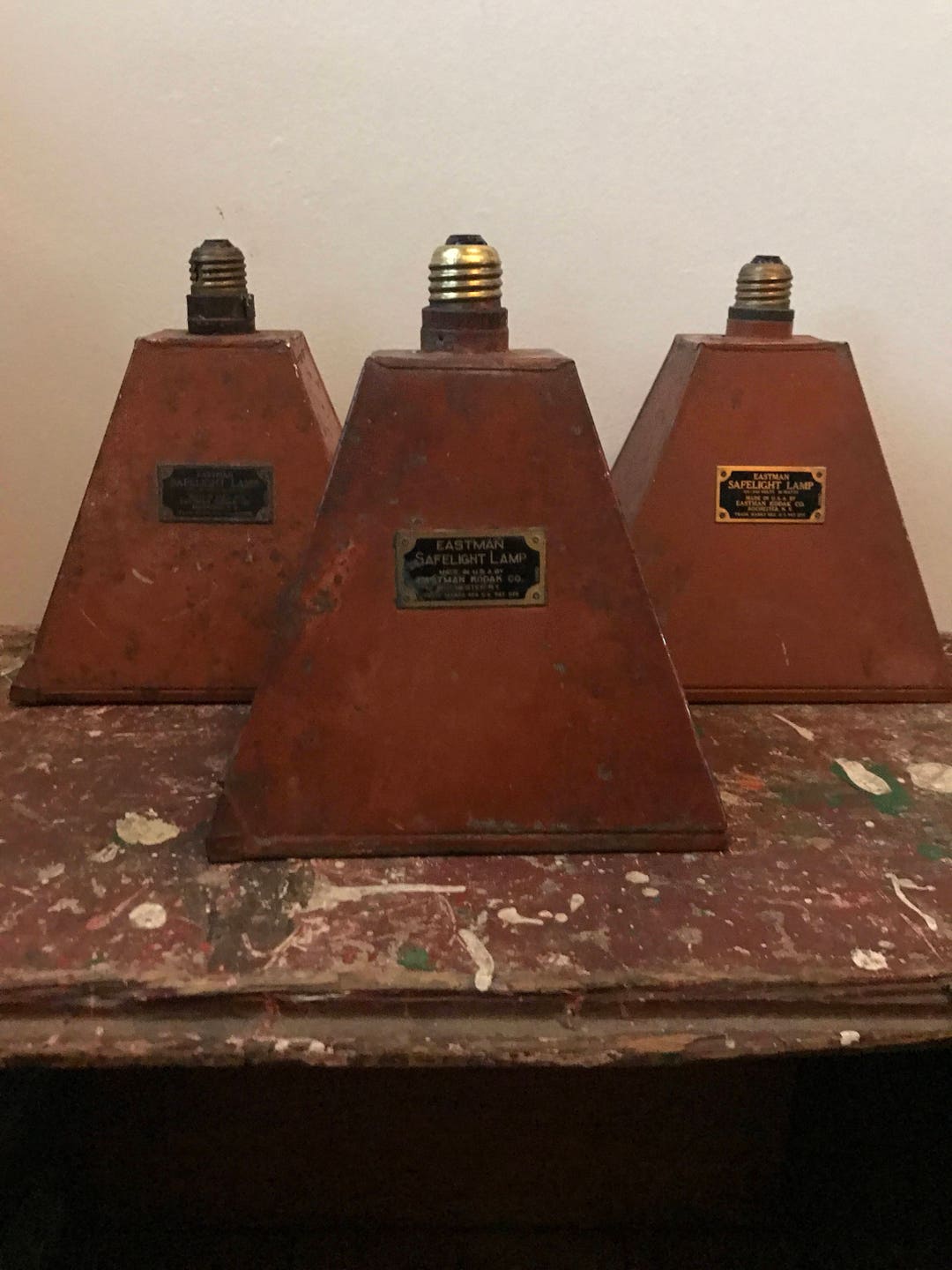 Antique Industrial Lights Photography Lights Shades Eastman Kodak