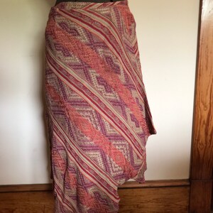 Ralph Lauren Tribal Skirt Indian Blanket Serape Wrap Skirt Southwestern Aztec Native American Cashmere image 2