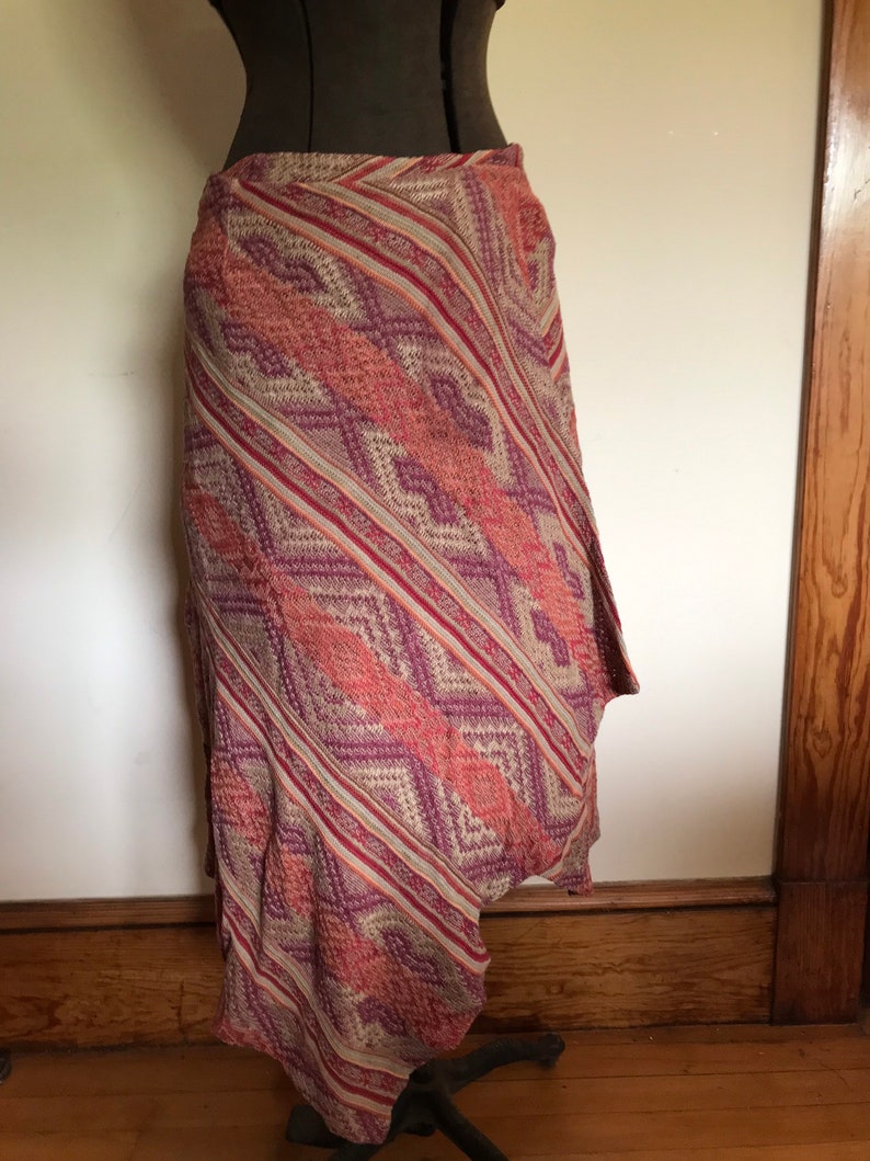 Ralph Lauren Tribal Skirt Indian Blanket Serape Wrap Skirt Southwestern Aztec Native American Cashmere image 2