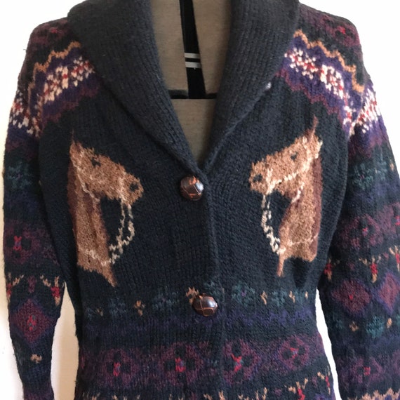 Ralph Lauren Hand knit Sweater Coat Equestrian Fa… - image 7