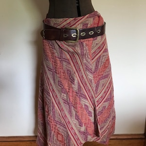 Ralph Lauren Tribal Skirt Indian Blanket Serape Wrap Skirt Southwestern Aztec Native American Cashmere image 1