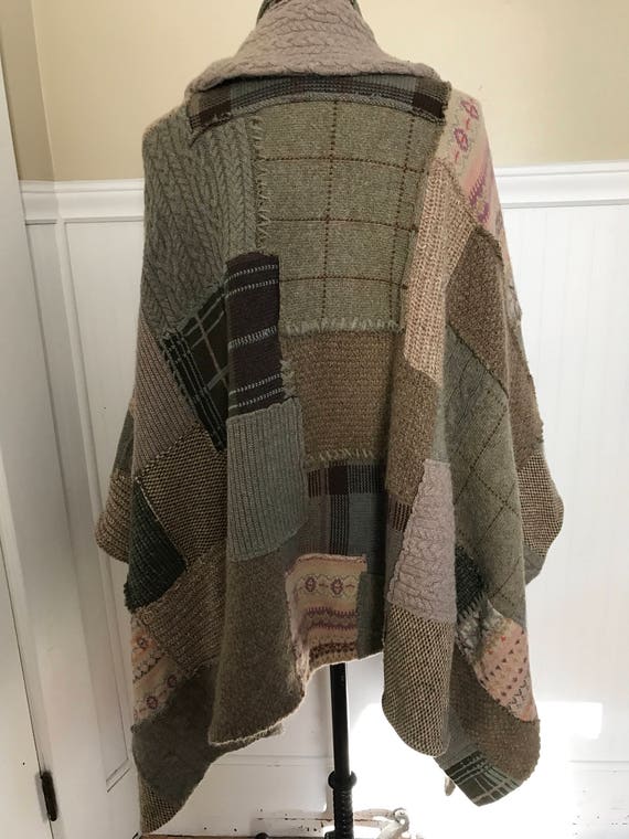 Ralph Lauren Cape Patchwork Cloak Toggle Ponco Sw… - image 2