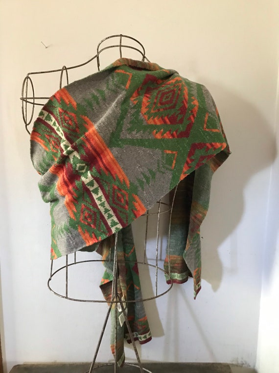 Ralph Lauren Beacon Scarf Serape Scarf Shawl Azte… - image 7