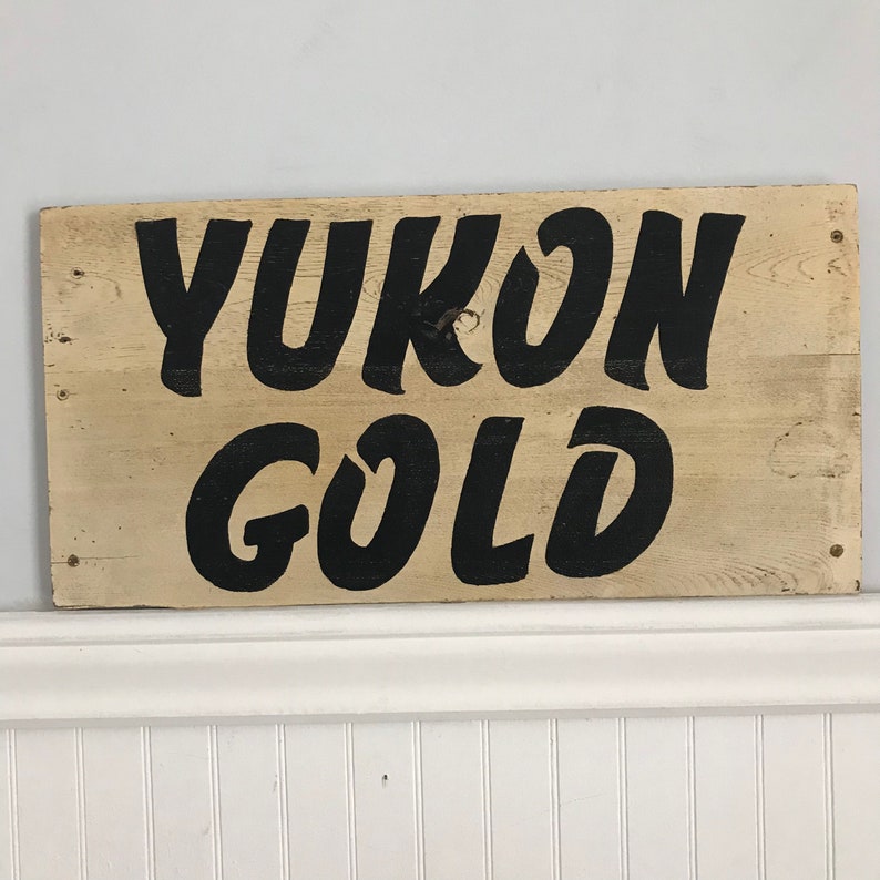 Rustic Potato Sign Antique Wood Sign Yukon Gold Potato Sign Folk Art Sign Farm Sign ...